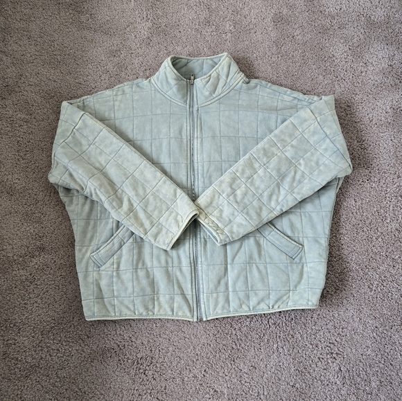 Davi & Dani Washed Soft Comfy Quilting Zip-up Barn Jacket Winter Casual Large - Picture 9 of 16
